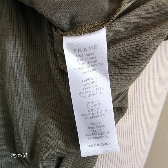 Frame silk satin top military M - Picture 5 of 7